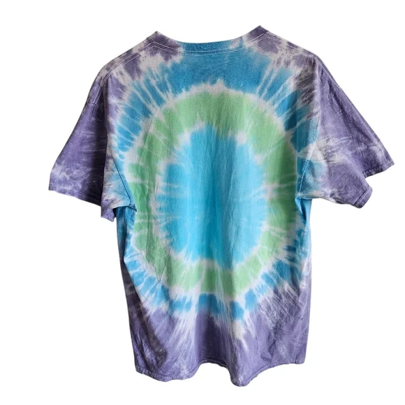 Liquid Blue Tie Dye Led Zeppelin USA 1977 Short Sleeve T Shirt - Picture 2 of 10